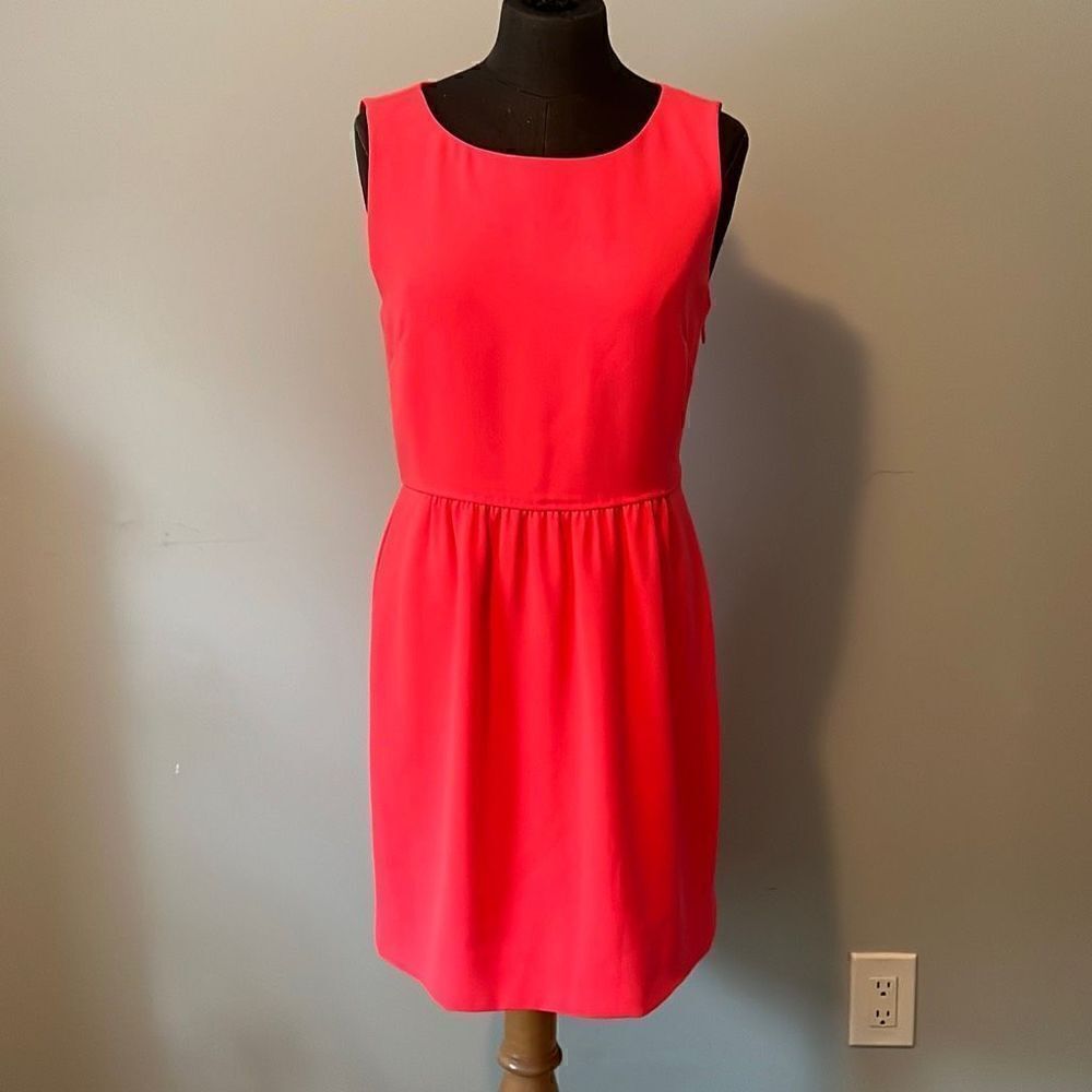 J. CREW Camille Women's Coral Pink Sleeveless Sheath Dress